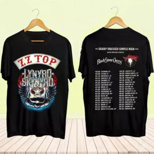 Discover Lynyrd Skynyrd ZZ Top Tour 2024 Shirt, ZZ Top World Tour 2024 Shirt