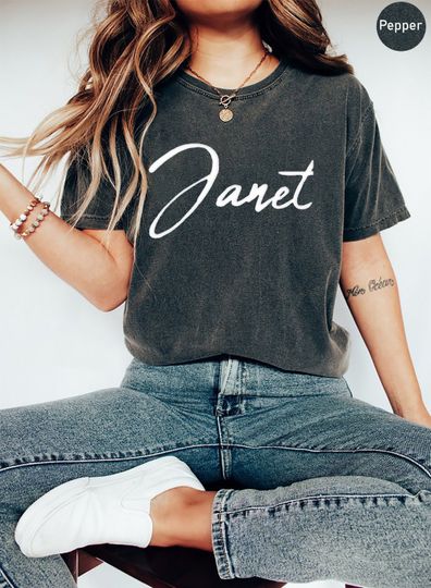 Discover Beautiful Feminine Janet Handwritten Font  T-Shirt