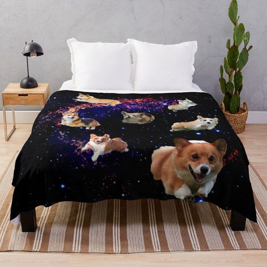 Discover Space Corgis Throw Blanket