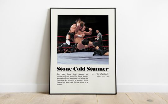 Discover Steve Austin Poster | Wrestling Stone Cold Stunner | Minimalist TV