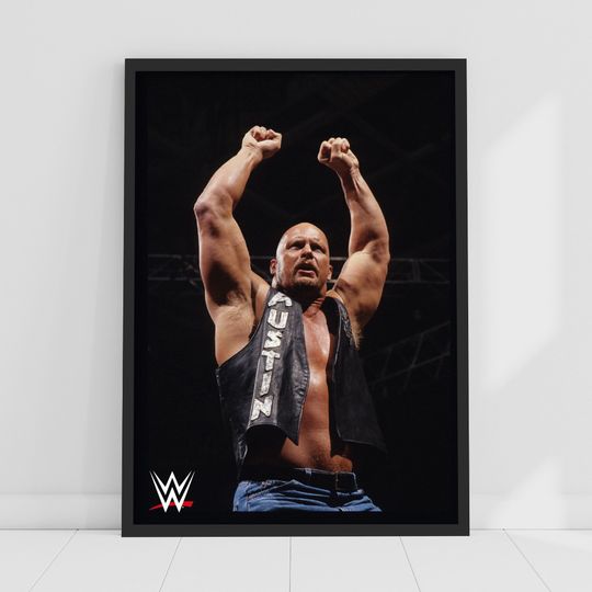 Discover Wrestling Entertainment Print - Stone Cold Steve Austin in Ring Poster