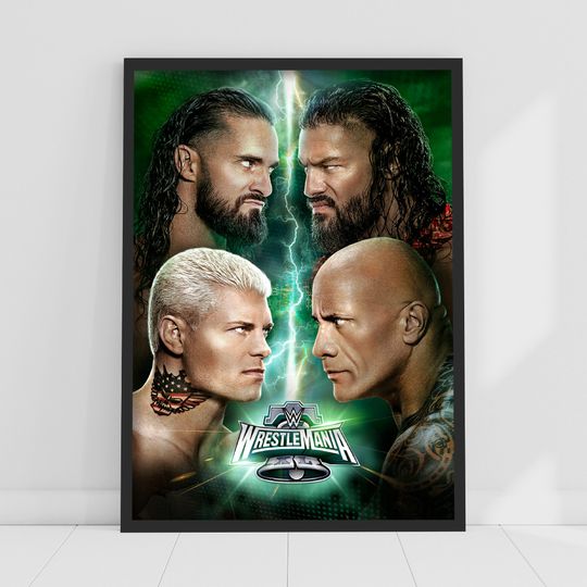 Discover Wrestling Entertainment Print - Wrestlemania XL Lightning Poster Wall Art