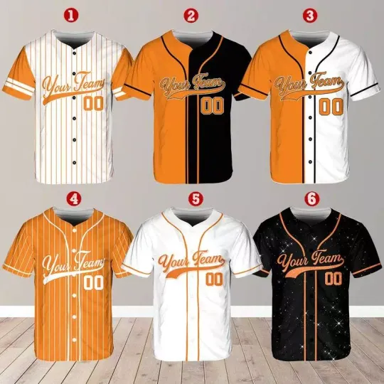 Discover Personalized Orange Baseball Jersey, Perfect Uniform for Baseball Lovers