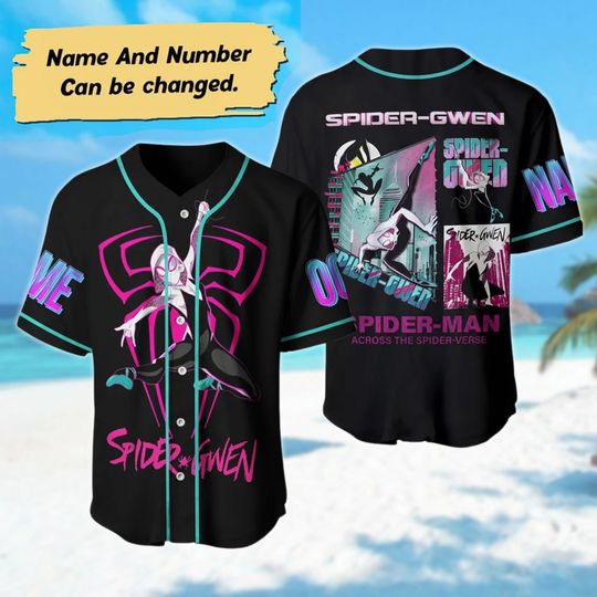 Discover Personalized Spider Gwen Baseball Shirt, Custom Name Spider-Woman