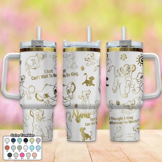 Discover Custom Lion 40oz Tumbler, Lion Characters Cup Gift, Cartoon Tumbler