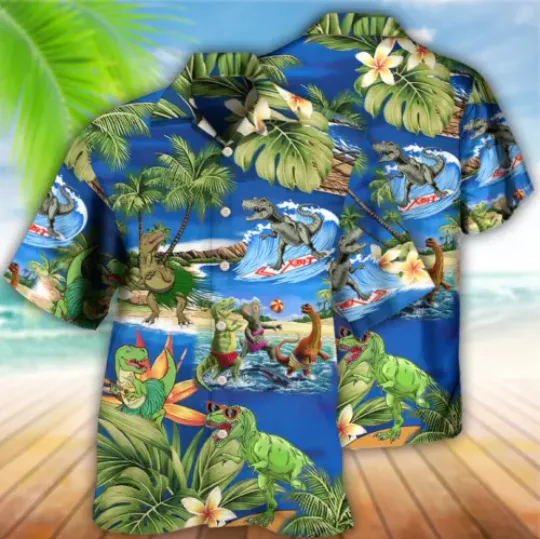 Discover Dinosaur World Summer Beach 3D HAWAII SHIRT