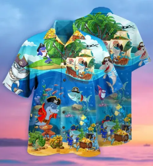 Discover Shark Amazing Pirate Sharks 3D HAWAII SHIRT