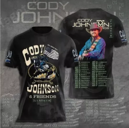 Discover Cody Johnsonn Tour 2024 Shirt, Cody Johnsonn 3D TShirt