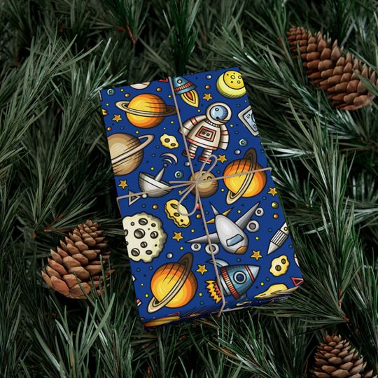Discover Astronaut Wrapping Paper, Space Planet Galaxy Gift Wrap  Papers