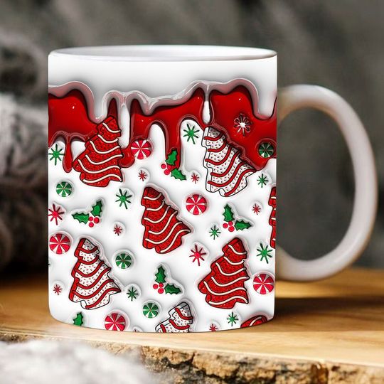 Discover 3D Christmas Tree Cakes Inflated Mug Wrap