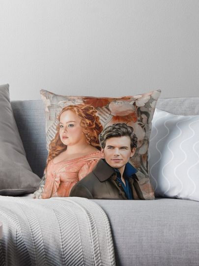 Discover Penelope and Colin - Bridgerton Throw Pillow