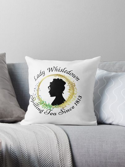 Discover Lady Whisledown Society Paper Spilling The Tea Since 1813 Bridgerton Throw Pillow