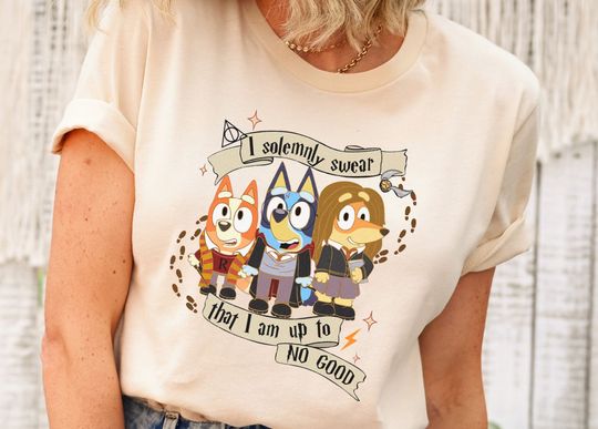 Discover I Solemnly Swear that I am Up To No Good Magical Squad Blue Dog Shirts