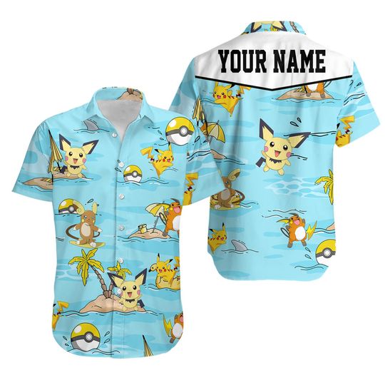 Discover Custom PKM Pika Hawaiian Pattern Hawaii Shirt