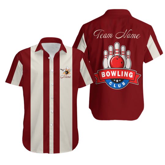 Discover Custom Name Vintage Bowling CLUB, Bowling Team Aloha Hawaiian Shirt