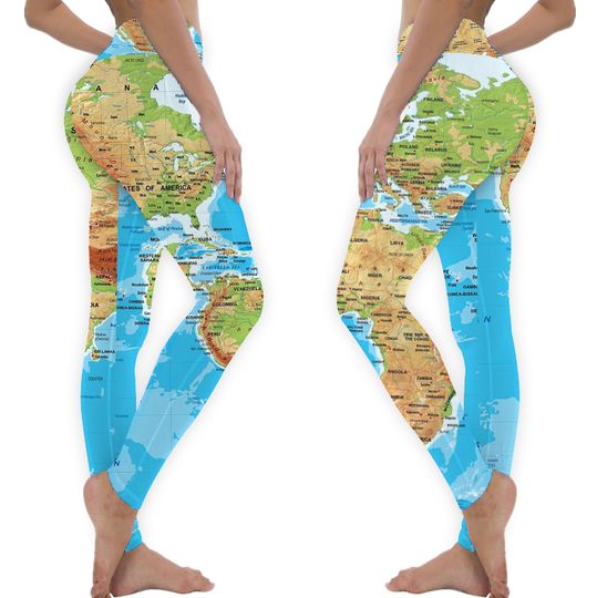 Discover World Map Yoga Leggings