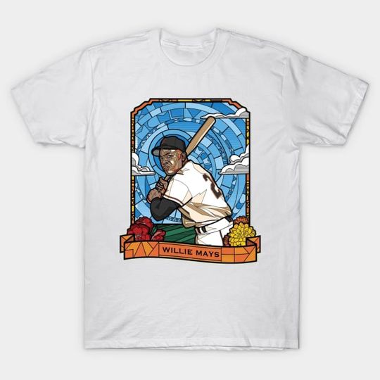 Discover WILLIE MAYS STAINED GLASS - Willie Mays - T-Shirt