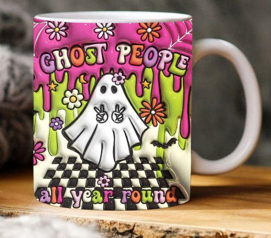 Discover 3D Ghost Theme Inflated Halloween Mug