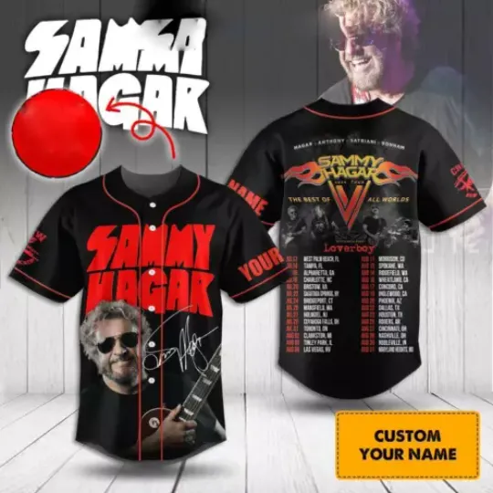 Discover Sammy Hagar Anthony Satriani Bonham 2024 Tour Personalized Baseball Jersey