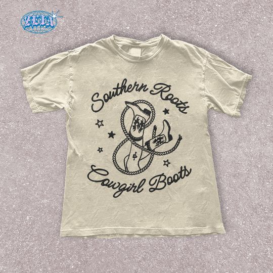 Discover Southern Roots Cowgirl Boots T-Shirt - Rustic Western Shirt - Vintage Cowgirl Shirt