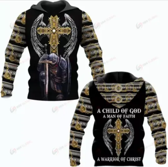 Discover GOD A MAN OF FAITH A WARRIOR OF CHRIST TEMPLAR 3D HOODIE