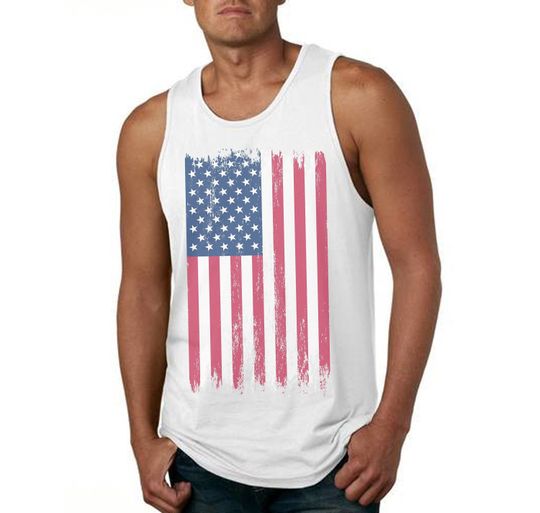 Discover USA Distressed American Flag Tank Top