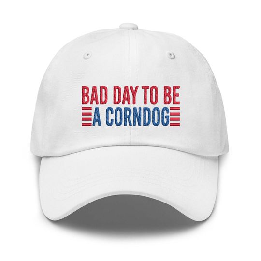 Discover Bad Day To Be a Corndog Embroidered Hat, Corn Dog 4th of July Baseball Cap, America Corndog Lover Cap