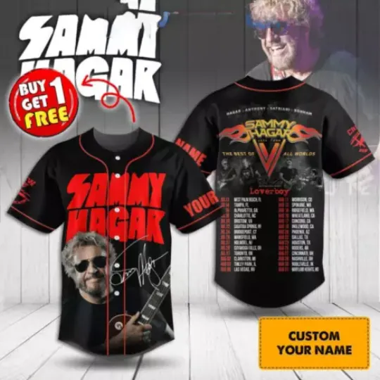 Discover Sammy Hagar Anthony Satriani Bonham 2024 Tour Personalized Baseball Jersey