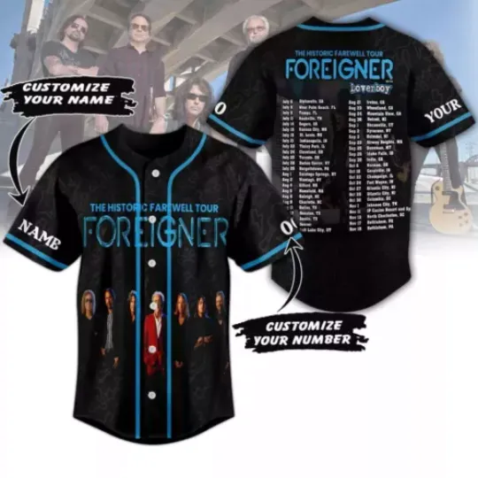 Discover Foreigner the Historic Farewell Tour 2023 Baseball Jersey Shirt