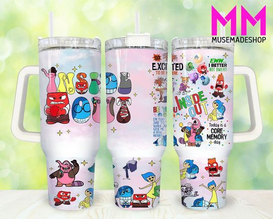 Discover Cartoon Characters 40oz Tumbler Png, Cartoon Emotions Tumbler 40oz