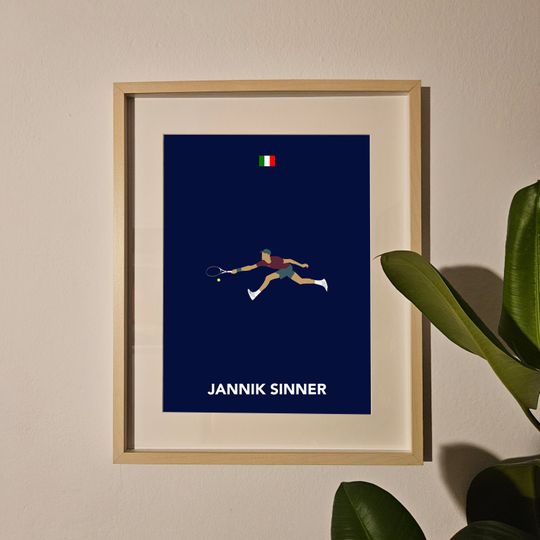 Discover Digital Poster Jannik Sinner, Tennis poster, Sinner tennis poster, Jannik Sinner