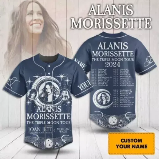 Discover Alanis Morissette The Triple Moon Tour 2024 Custom Baseball Jersey