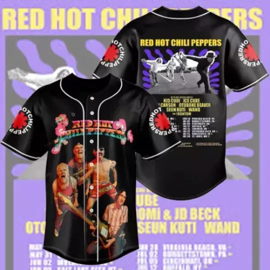Discover Red Hot Chili Peppers The Unlimited Love Tour 2024 Baseball Jersey