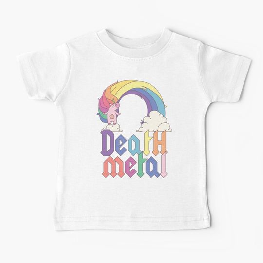 Discover Funny Death Metal Unicorn Cute Rock Music Band Lover Baby T-Shirt