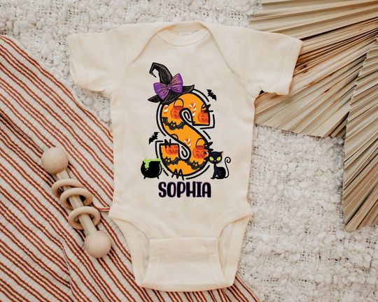 Discover Personalized Halloween Onesie, Monogramed Halloween Onesie