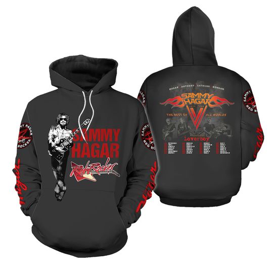 Discover Red Rocker Sammy Hagar 2024 Tour The Best Of All World 3D Hoodie