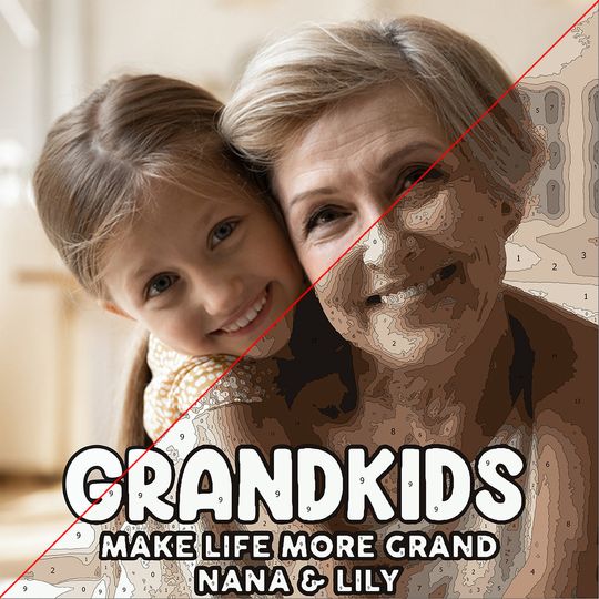Discover Grandkids Make Life More Grand - Personalized Grandma Paint By Numbers Kit
