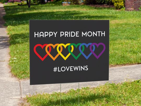 Discover Happy Pride Month Yard Sign | #LoveWins