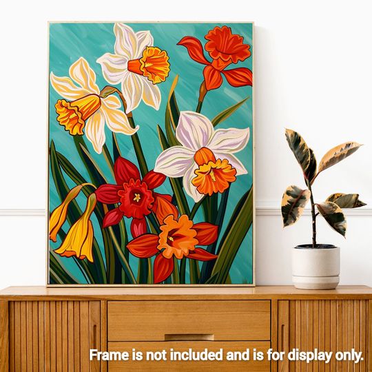 Discover Daffodils Orchids PAINT by NUMBER Kit for Adults, Easy, Beginners Acrylic Paint DIY Kit Art Decor