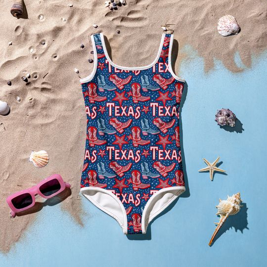 Discover Toddler and Kids I Love Texas Cowboy Boot Swimsuit
