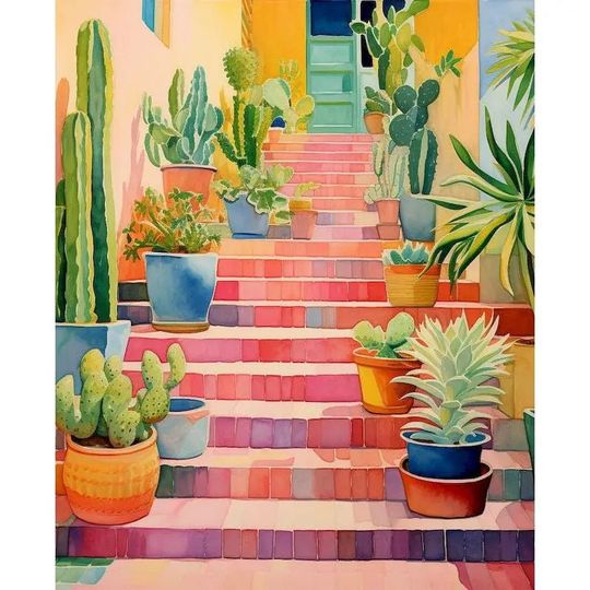 Discover South Western Colorful Stairway Acrylic Paint By Numbers by Numbers