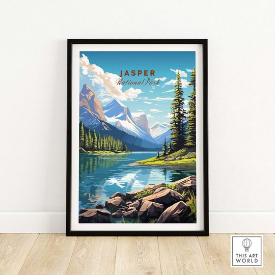 Discover Jasper National Park Poster Art Print Travel Print | Home Dcor Poster