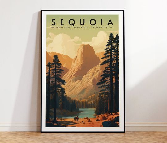 Discover Sequoia National Park Vintage Travel Poster, Print at home