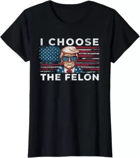Discover Republican Patriot I Choose The Felon Funny Trump Ladies' Crewneck T-Shirt