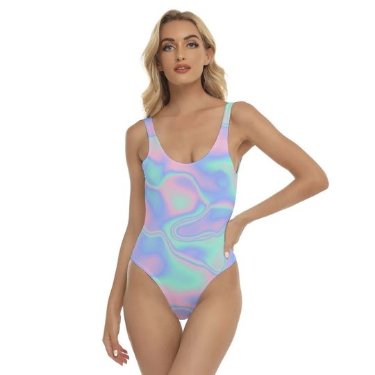 Discover Ombre Candy Print Women's One-piece Swimsuit