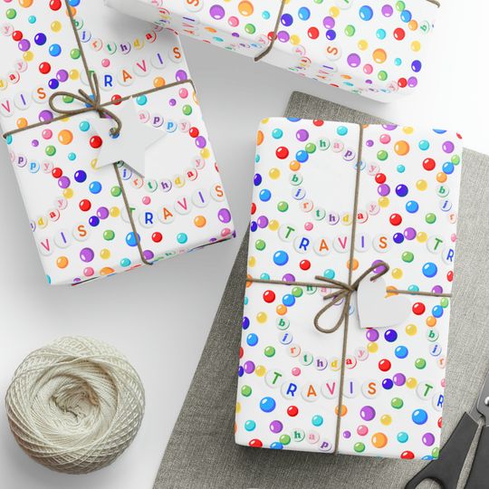 Discover Birthday Wrapping Paper, Friendship Bracelet, Swiftie Birthday, Custom Gift Wrap