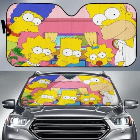 Discover Car Windshield SunShade Funny Simpsons Sunshade Blocks Uv Rays Sun Visor Protect