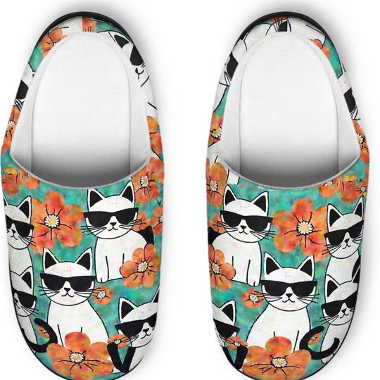 Discover Cats Are Cool Women's Custom Indoor Slippers, Cat Slippers House Shoes