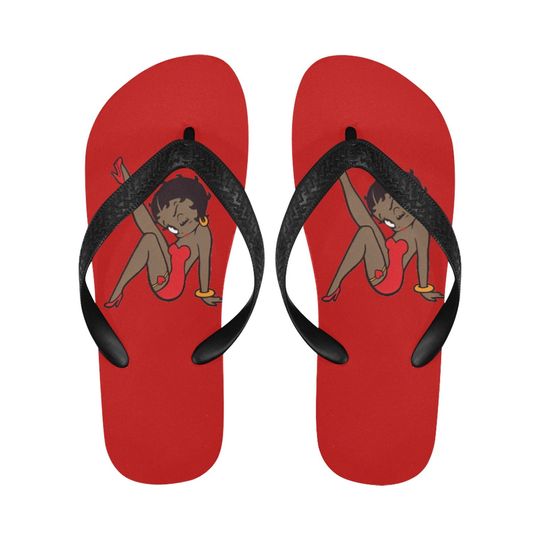 Discover Betty Boop Afro American Flip Flops Unisex
