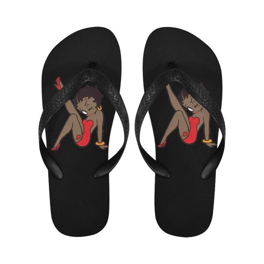 Discover Betty Boop Afro American Flip Flops Unisex